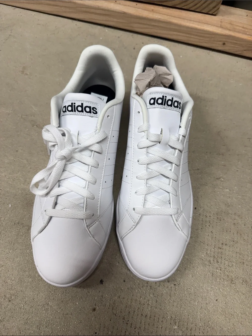 adidas White Men's Low-Top Leather Sneakers